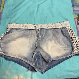 Tie front shorts